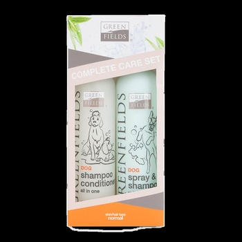 Green Fields Complete Care Set - Комплект класически шампоан с балсам и сух шампоан за кучета, 2 х 250 мл