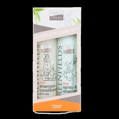 Green Fields Complete Care Set - Комплект класически шампоан с балсам и сух шампоан за кучета, 2 х 250 мл