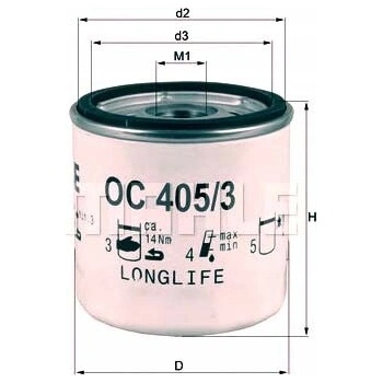 MAHLE OLEJOVÝ FILTER MAHLE 92142009 93183723 55352643