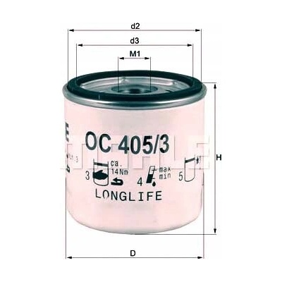 MAHLE OLEJOVÝ FILTER MAHLE 92142009 93183723 55352643