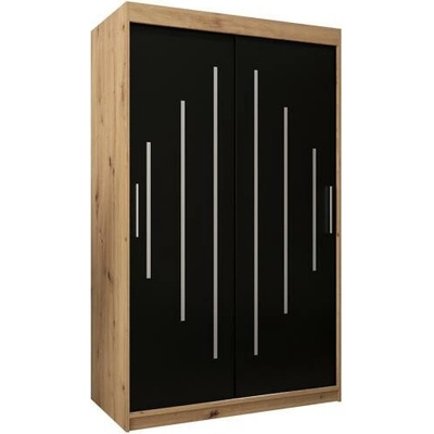 DobreSny York s posuvnými dveřmi 120 x 200 cm černá / dub artisan – Sleviste.cz