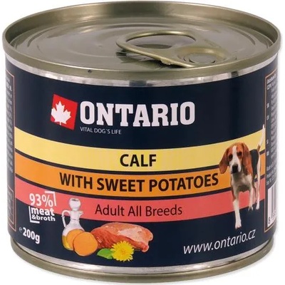 ONTARIO Can Mini Calf, Sweetpotato, Dandelion and linseed oil - консерва за куче с телешко, сладки картофи, глухарче и ленено масло 200 гр, Чехия 214-2016