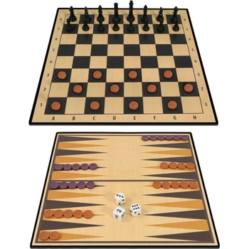 Ambassador Настолна игра 3 в 1 Ambassador - Шах, дама, табла (ST2303)