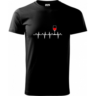 Víno EKG pánske tričko čierne