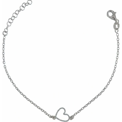 INFINITYSILVER Stříbrný náramek s broušeným srdíčkem NB4272117+