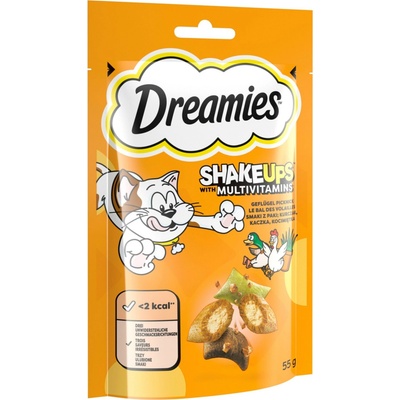 Dreamies Shakeups Multivitamins Snacks Poultry Picknick kuracie kačica mačacia trava 55 g