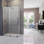 Radaway Правоъгълна душ кабина с плъзгаща врата Radaway Furo KDJ 110x100, профил черен мат, ляво (10104572-54-01L+10110530-01-01+10113100-01-01)