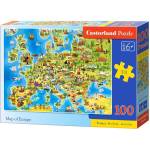 Castorland - Puzzle Map of Europe - 100 piese