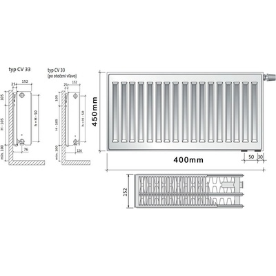 Purmo CV33 450 x 700
