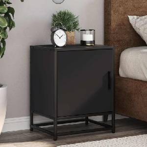 vidaXL vidaXLL Нощно шкафче черно 40x31x50 cm Изработена дървесина и метал (848709)