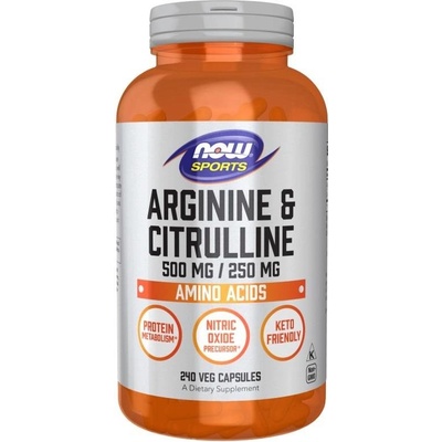 Now Foods Foods L-Arginin a L-Citrulin 240 veg kapslí