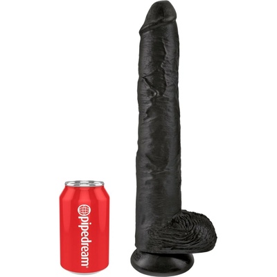 King Cock 14" penis s semenníkmi čierny