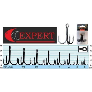 EXPERT plaváky trojháček s protihrotem 1215 černý vel.10 7 ks