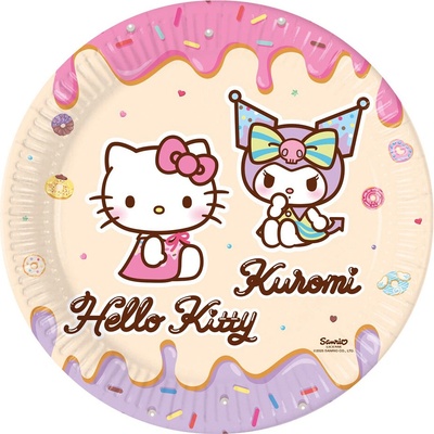 Procos Papierové taniere Kuromi a Hello Kitty 23 cm
