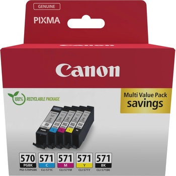 Canon Комплект 5 глави за Canon Pixma TS6050/TS8050/MG5750 Series - Ink - PGI570 (PGI-570) / CLI571 (CLI-571) / 0372C006 - BK/PBK/C/M/Y - PN 0372C006 (0372C006)