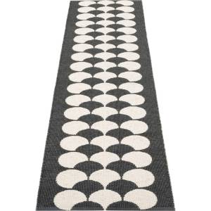 Pappelina Черна и кремава пътека за открито и закрито 70x250 cm Poppy Black Vanilla - Pappelina (PY2X725)