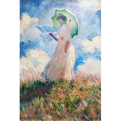 Plagát, Obraz - Woman with Parasol turned to the Left (1886), Claude Monet, 26.7 × 40 cm