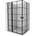 Mexen Mist Duo душ кабина с отваряеми врати 85 x 70 см, черна решетка, черна - 8A4-085L-070P-70-77 (8A4-085L-070P-70-77)