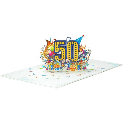 Kiriori Поздравителна картичка Pop-up "50
