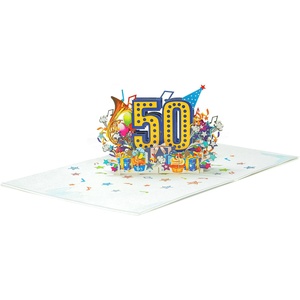 Kiriori Поздравителна картичка Pop-up "50