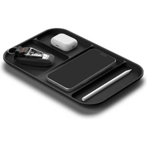 Spigen Органайзер Spigen Sectional Catchall Tray LD403 (AHP10136) - четири отделения, място за стойка за телефон, противоплъзгаща основа, полиуретан - Черен