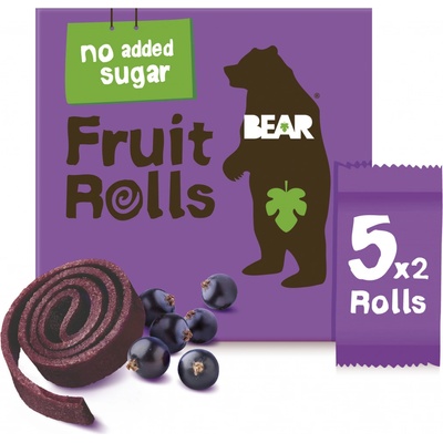 BEAR Fruit Rolls černý rybíz ovocné rolované plátky 5 x 20 g – Zboží Mobilmania