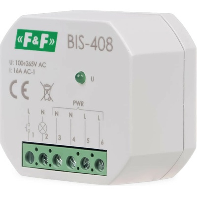 BIS-408/230 - Impulzné relé ZAPNI/VYPNI, 230V, 16A, 1x NO/NC