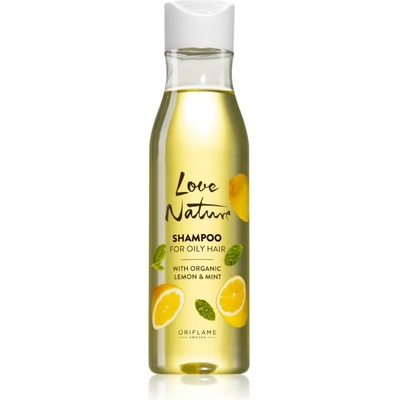 Oriflame Love Nature Organic Lemon & Mint дълбоко почистващ шампоан за мазна коса 250ml