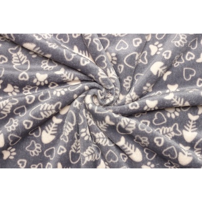 Coral fleece Soft - Rybí kost, srdce, tlapky