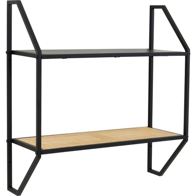 Premier Housewares Черен/в естествен цвят на няколко нива метален стенен рафт 61 cm Depok - Premier Housewares (2406751)