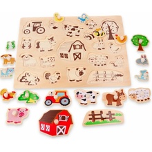 Lelin edukačný vkladačka puzzle Farma s traktorom velká