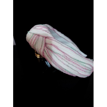 Radi handmade Диадема с възел с цикламени ивици (808)