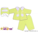 Baby Nellys Kabátik čiapočka a nohavice krémovo žltá