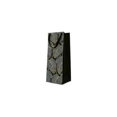 Darčeková taška premium na fľašu - Jungle Leaves 12x10x37 cm