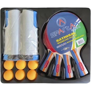 SPARTAN Комплект хилки за тенис на маса с универсална мрежа spartan 308