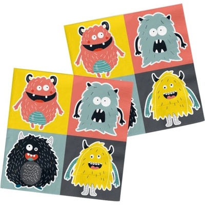 Folat Monster Party ubrousky papírové 33x33cm 20ks