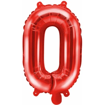 PartyDeco Балон от фолио Mini - Буква O 35см червен