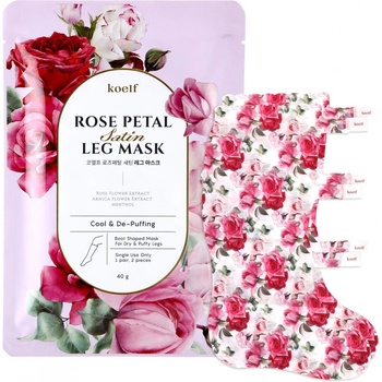 Petitfee & Koelf Rose Petal Satin Leg Mask Protiedémová maska 40 g 2 ks