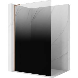 Mexen Kioto L душ врата Walk-in 110 x 200 cm, черно омбре 8 mm, четкан мед - 800-110-103-65-76 (800-110-103-65-76)