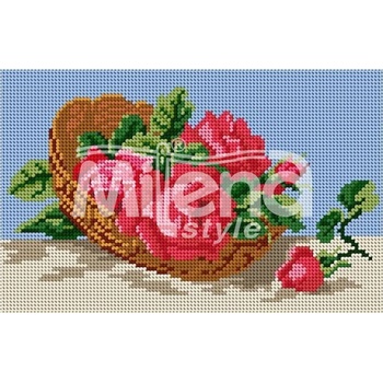 Milena Style Червени рози - гоблен със схема конци Ariadna 1: 4