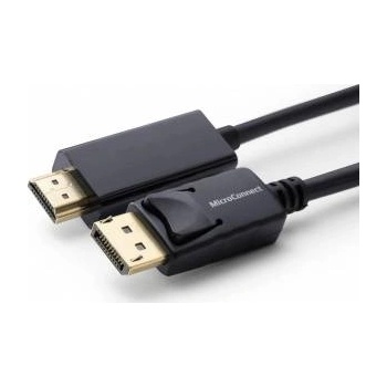 MicroConnect DisplayPort 1.2 to HDMI Cable DisplayPort Male - HDMI Male OD: 6.0MM, Gold-plated connectors, Signal direction: DisplayPort to HDMI