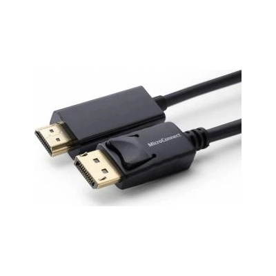 MicroConnect DisplayPort 1.2 to HDMI Cable DisplayPort Male - HDMI Male OD: 6.0MM, Gold-plated connectors, Signal direction: DisplayPort to HDMI