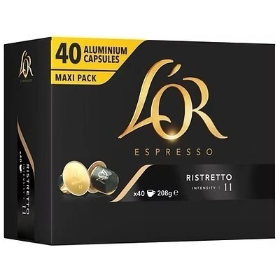 40 бр. кафе капсули L' OR Espresso RISTRETTO съвместими с кафемашини NESPRESSO