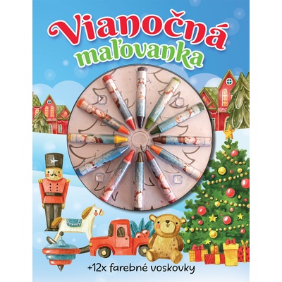 Vianočná maľovanka + 12 farebných voskoviek - Foni book