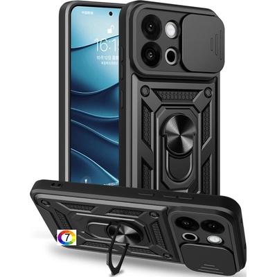 OnePlus 13s 5G / OnePlus 13T 5G Удароустойчив Ring Holder with Slide Camera Lid PC + TPU/ Kickstand Калъф и Протектор