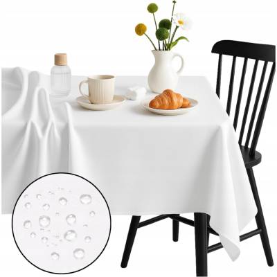 NOW-ART Ubrus odolný proti skvrnám bílý obdélníkový polyester hladký 140x320 cm