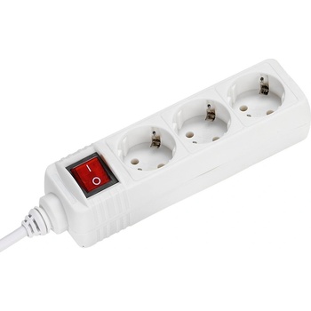 Xmart Разклонител с ключ Xmart GNB-03K, 3 гнезда, 1.5 м, Бял (7255)