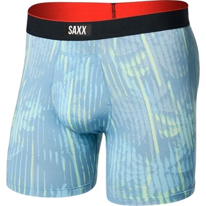 Saxx Мъжко синтетично термобельо Saxx Multi-Sport Mesh Boxer Brief Fly Synthetic base layer - Palm Screen / Faded Denim (014-2278-0511)