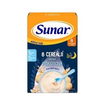 Sunar mliečna kaša s 8 cereáliami na dobrú noc piškótová 210 g