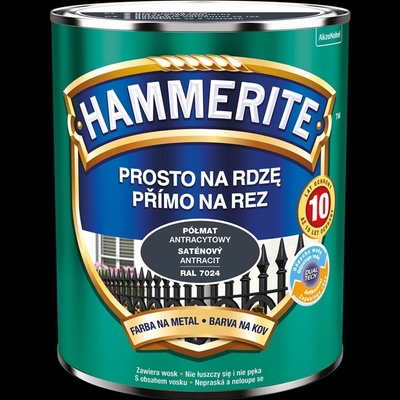 Hammerite Přímo na rez barva na železné kovy saténová antracitová 0,7L